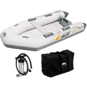 Aqua Marina A-Deluxe 5 osobowa łódź z akcesoriami, drewniana podłoga 330cm #biało-szary