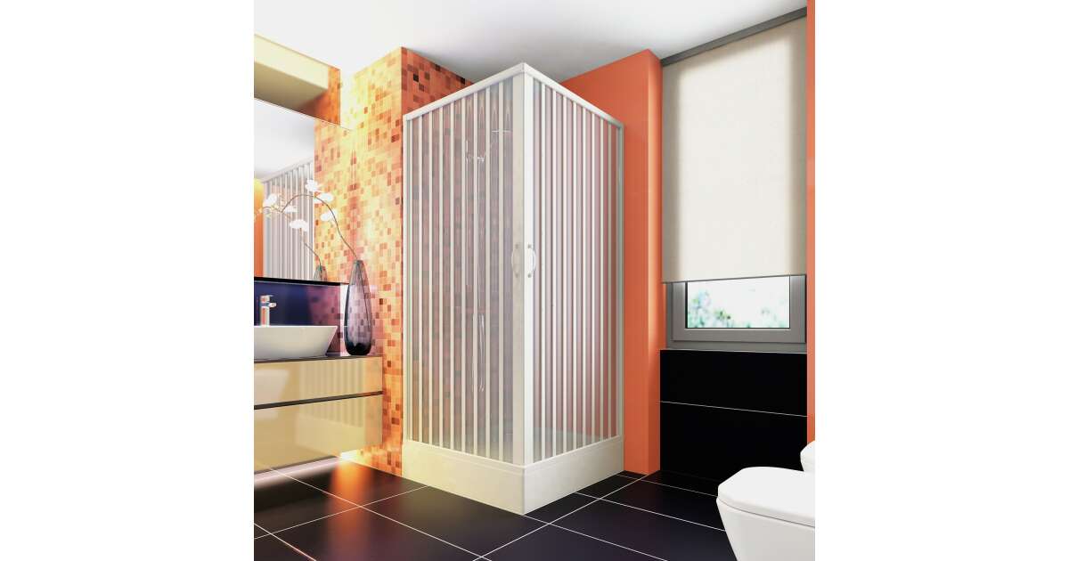 Cabina de dus patrata Italbox Luna Lux, usi armonice, PVC, fara cadita ...