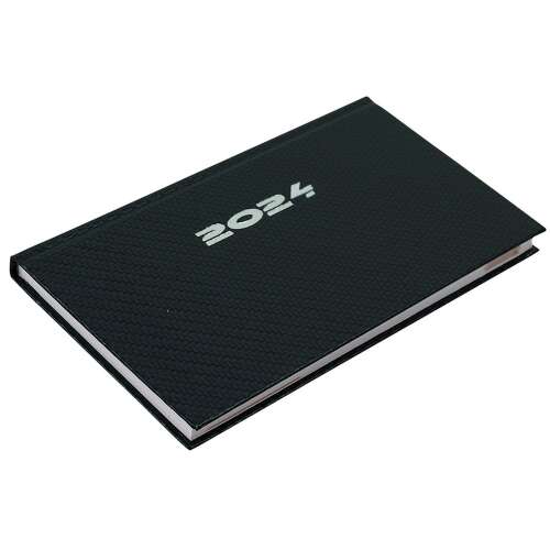 Realsystem Carbon 2024 zsebnaptár, fekvő, fekete borító