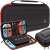 Dunmoon black and red carrying case for Nintendo Switch with game cartridges, cables and a mesh pocket