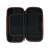 Open black and red carrying case for Nintendo Switch with a mesh pocket