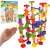 Marble race game, colorful track with 219 pieces, XXL size, marbles included
