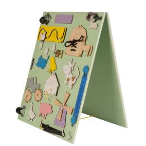 KX4629 Wooden sensory development board, 28x37,5x50 cm, Multicoloured
