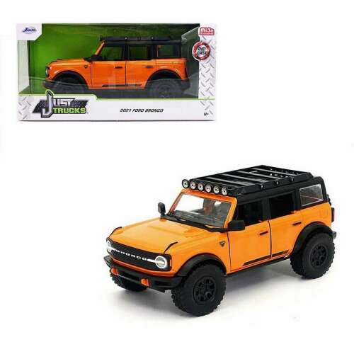 Jada Toys 1:24 méretarányú 2021 Ford Bronco Just Trucks narancssárga modell autó dobozban - Modell és makett