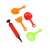 Kinetic sand playset tools: shovel, rake, hand pump, and sieve