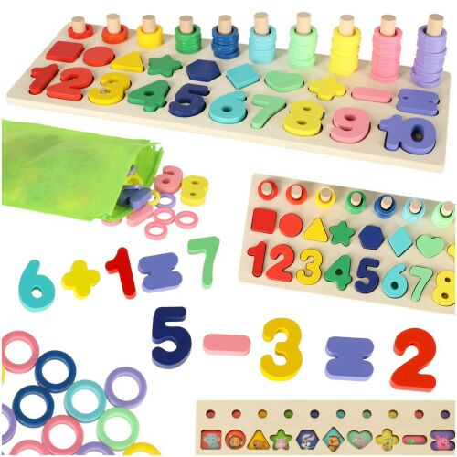 KX6209 Montessori Number Sorting Educational Toy, Multicolored