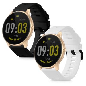 Čierne a biele silikónové remienky na hodinky AGPTEK LW11 - Počítače a doplnky