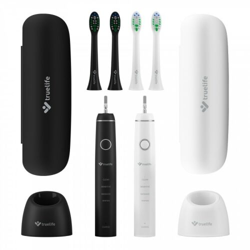 TrueLife SonicBrush Compact Duo szónikus fogkefe szett fekete és fehér (TLSBCD) (TLSBCD)