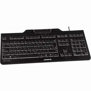Cherry KC 1000 SC Smartcard Keyboard, black, top view - Keyboard