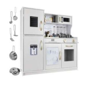 Játékkonyha fából kiegészítőkkel + LED világítással