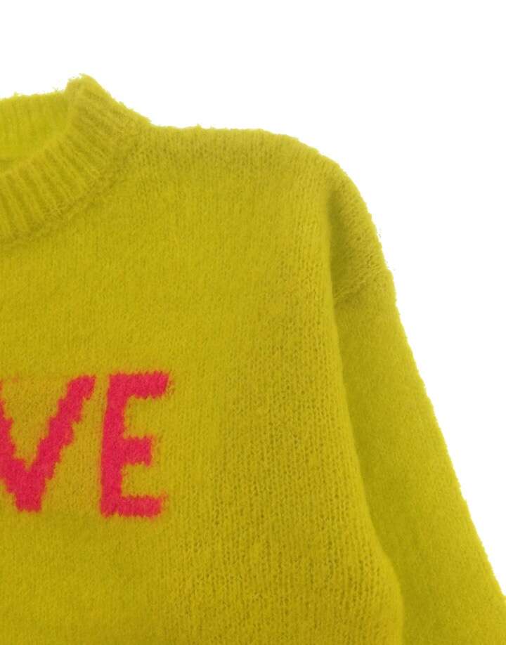 IDEXE feliratos élénkzöld pulóver