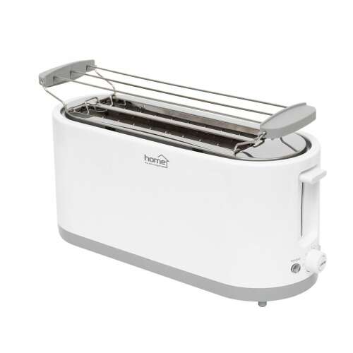 Home 4-slice toaster with bun warmer, white