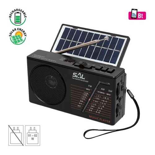 SAL Solar Radio und Multimedia Player mit Solarpanel und Bluetooth