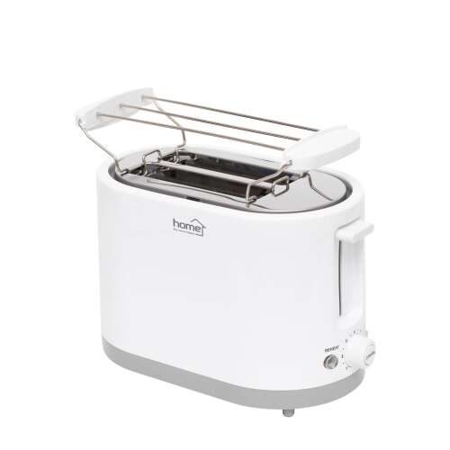 Home 2-slice toaster with crumb tray, white and grey