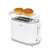 Home 2-slice toaster with crumb tray, white and grey, with bread