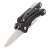 True Utility Fireranger multitool with a partially open blade, black and silver, angled view