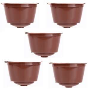 Flyme újratölthető kávékapszulák Dolce Gusto gépekhez, barna, 5 db-os csomag - Újratölthető kávékapszula