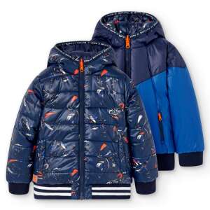 Boboli Wendejacke für Jungen mit Motorrad-Print, blau und dunkelblau - Boboli