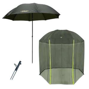 Oreel 250cm horgászernyő szúnyoghálóval, zöld, horgászfelszerelés - Horgászernyő