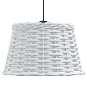 Fehér fonott mennyezeti lámpaernyő, 38 cm átmérő, 23 cm magasság, nappaliba, hálószobába, étkezőbe, konyhába, előszobába - Lámpabúra