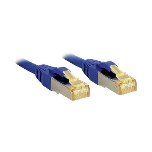 Lindy 5m RJ45 Cat 6a S/FTP Patch kábel, Modrý, Snagless, Pozlátené konektory