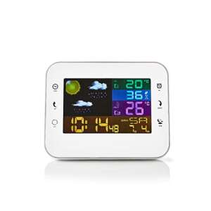 Nedis WEST402WT wireless weather station with indoor and outdoor temperature, humidity, and forecast - Home & Garden