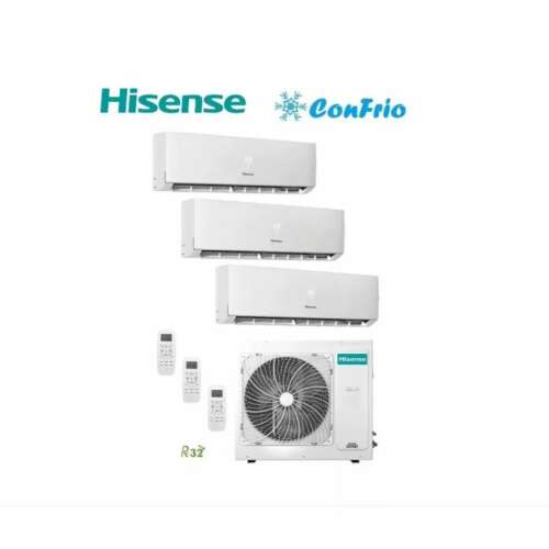 Hisense Energy Pro inverteres multisplit klíma szett, 3db 3,5kW beltéri egység, 1db 7,2kW kültéri egység, TRIÁL kivitel, A+++ energiahatékonyság, fűtésre optimalizált