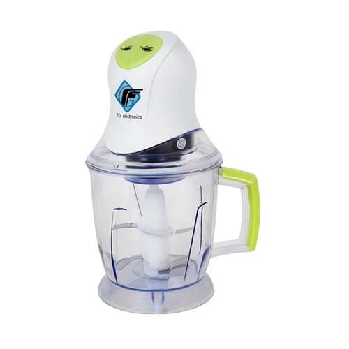 FG Electronics FS404 Food Processor, white and green, 1.5 liter capacity, 2 speeds, 2 blades