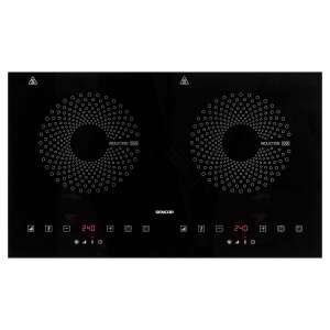 Sencor SCP 4601GY indukciós főzőlap két főzőzónával, érintős vezérléssel, LCD kijelzővel és 10 teljesítmény fokozattal - Sencor