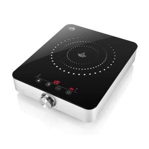 ETA 011190000 Induction Cooktop, black, angled view - Eta