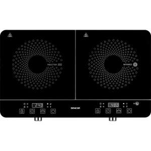 Sencor SCP 4001BK induction and infrared cooktop, black, front view - Sencor