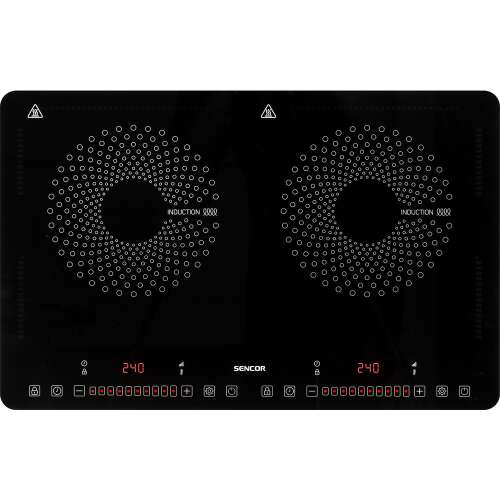 Sencor SCP 4501BK double induction cooktop, black, 2000W, 10 power levels, 180 minutes timer