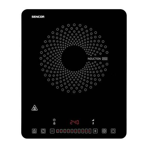 Индукционен котлон Sencor SCP 3701BK, черен, с цифров дисплей и сензорен контрол