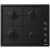 Candy CHW6LBB black gas hob with 4 burners, top view