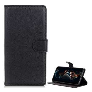 Fekete bőr flip tok Samsung Galaxy Note 10 Plus 5G telefonhoz - Samsung