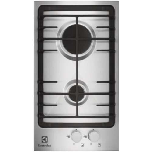 Electrolux EGG3322NVX Einbau-Gaskochfeld, 29 cm, 2 Kochzonen, Silber