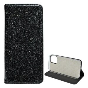 Apple iPhone 12 mini fekete csillámos flip tok kártyatartóval - Apple