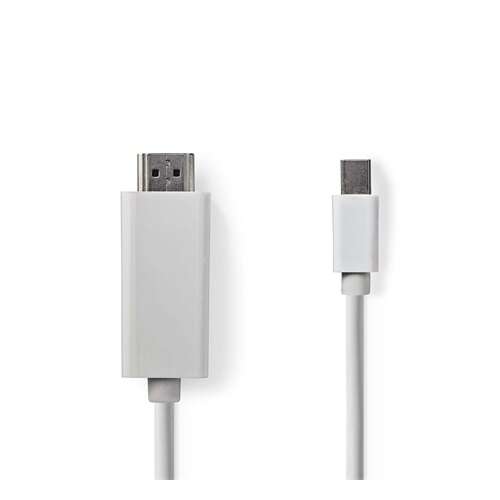 Kabel Nedis Mini DisplayPort do HDMI, białe, 2m