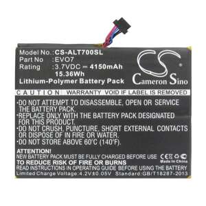 Cameron Sino csereakkumulátor Alcatel One Touch Evo 7-hez, 3.7V 4150mAh - Tablet akkumulátor