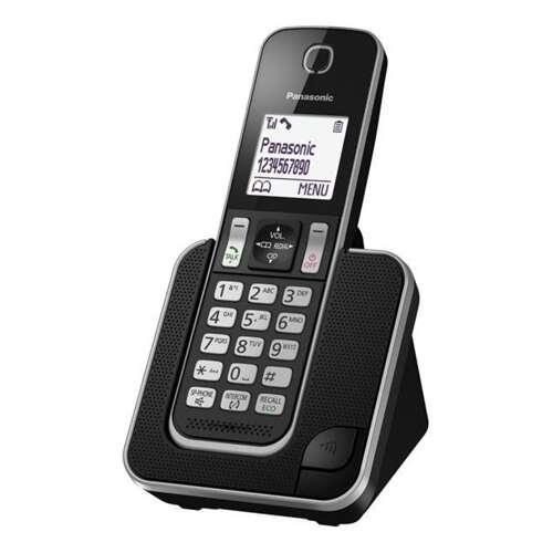 Telefon fara fir, Panasonic, LCD de 1,8 inchi, Ceas cu alarma, Negru 31902025