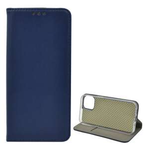 Sötétkék bőr flip tok Apple iPhone 14 Plus-hoz állvány funkcióval - Apple