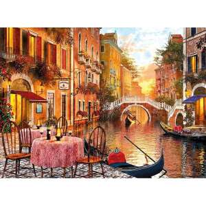 Puzzle Clementoni cu 1500 de piese din Veneția, Italia, cu un canal cu gondole, un pod și o masă de cafenea - Puzzle 3D & Puzzle cu burete