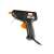 Somogyi SMA 005 mini glue gun, black and orange, with a cord