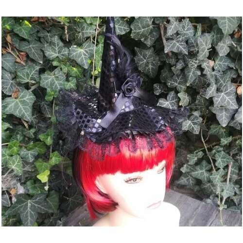 Halloween Boszorkány kalap fejpánt hajpánt jelmez FEKETE 