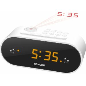 Sencor SRC 3100 W Radio Alarm Clock with Projector, White - Sencor