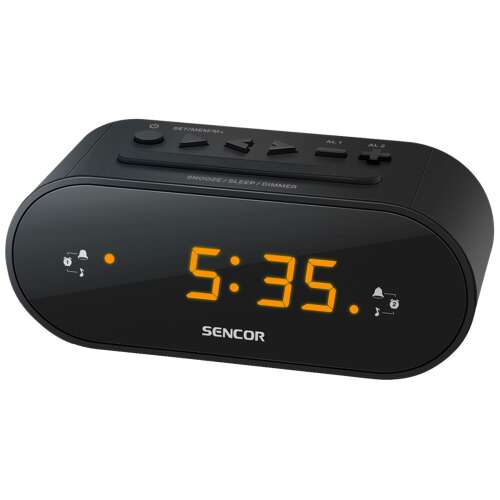 Crni digitalni budilica Sencor SRC1100B s FM radiom