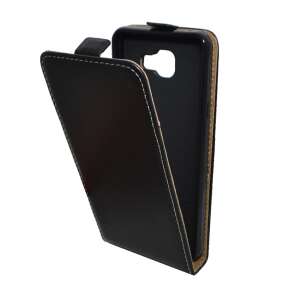 Husa in picioare, efect piele (FLIP, deschidere in jos, suport din silicon) NEGRU [Samsung Galaxy A5 (2016) SM-A510F] (5996457612710) (5996457612710)