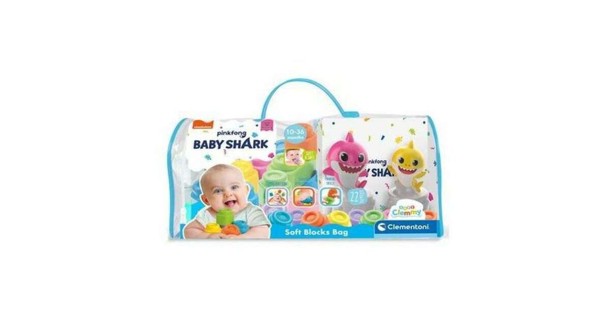 Clementoni Clemmy Baby Shark Eimer Mit Bausteinen & Figur – Für Babys Ab 10 Monaten
