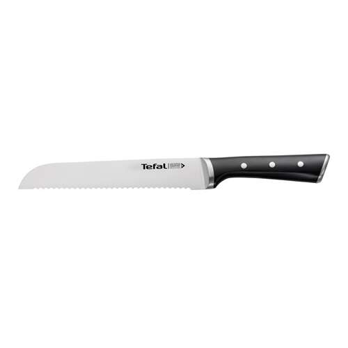 Cuțit de pâine Tefal Ice Force, 20 cm, lamă zimțată, mâner negru