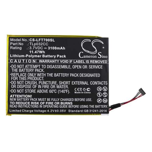 Cameron Sino csereakkumulátor Alcatel One Touch Pixi 3 8-hoz, 3100mAh, TLp032CC kompatibilis